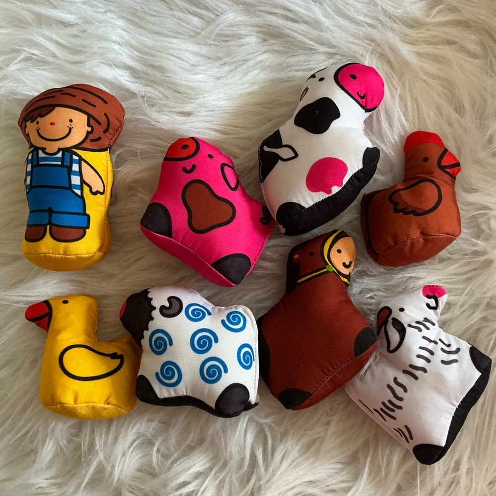8 soft farmer & animals toys for baby/toddler/kids